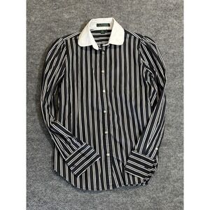 Vintage Ralph Lauren Pinstripe Button Up Shirt (Size Small)